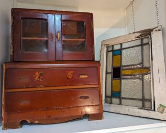 Stained glass window, Salesman's Sample furniture piece