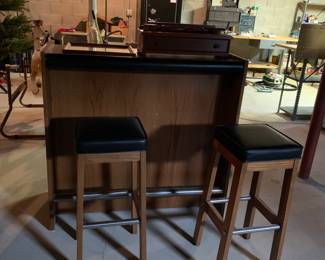 Bar and barstools 