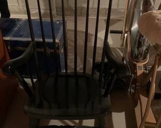 Black rocker with gold painted details