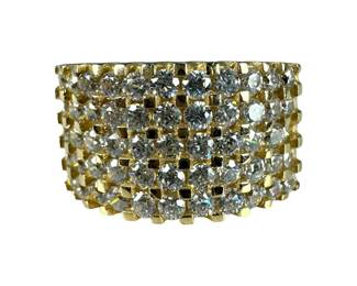 10kt Yellow Gold Pave Cubic Zirconia Ring