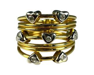 14kt Two Toned Diamond Heart Ring