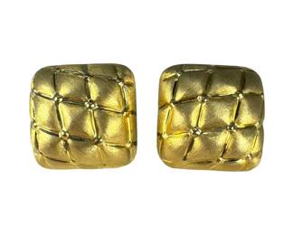 14kt Yellow Gold Large Square Earrings
