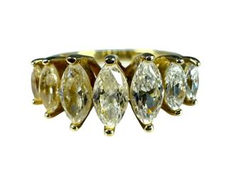 14kt Yellow Gold Cubic Zirconia Marquise Ring