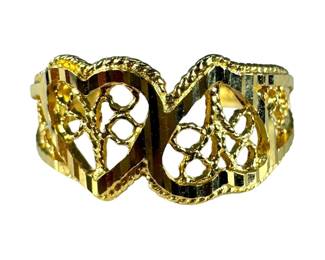 18kt Yellow Gold Double Heart Ring