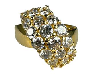 14kt Yellow Gold Cubic Zirconia Waterfall Ring