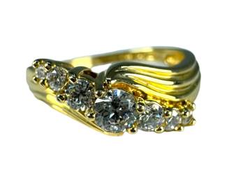 14kt Yellow Gold Cubic Zirconia Bypass Ring