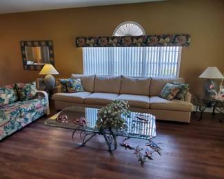 11` Custom, Leaders Casual Furniture sofa (2 Pieces) and Floral Sleeper Sofa.  Matching Ottoman also available. 