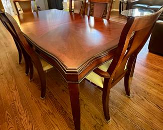 Dining Table and 6 Chairs with 1 Leaf, Custom Covers and China Cabinet 