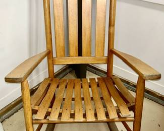 Vintage wood, slat, rocking chair