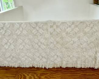 Hand crafted bed cover, a couple spots need repair 