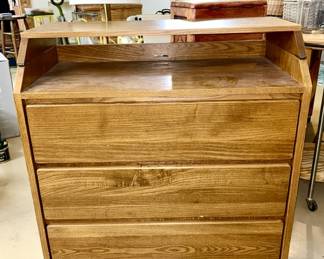 Three drawer chest with hinged top baby dressing changer
