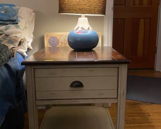 Raymour and Flanigan end stands, lamps