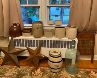 Various crocks, jugs and country items