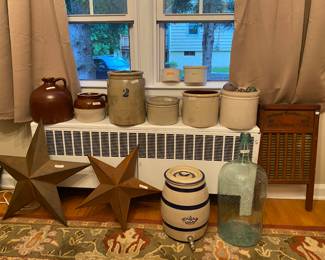 Various crocks, jugs and country items