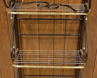 Black and Gold Metal Bakers Rack