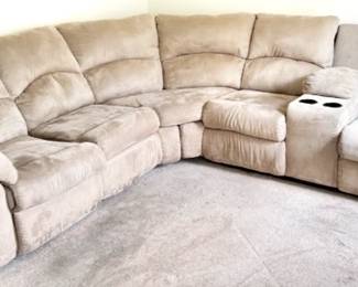 Reclining Corner Sectional Tan Sofa