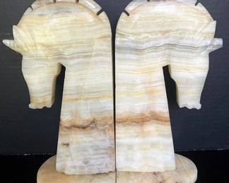 Stone Unicorn Head Bookends 