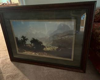 Large matted & framed under glass picture