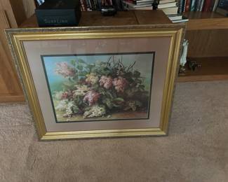 Medium matted and framed under glass picture