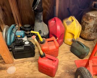 Outside storage building - Gas cans & more