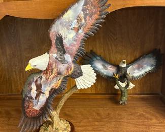 Large Eagle on a stand & smaller eagle