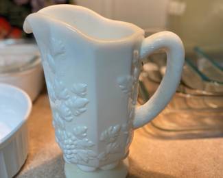 Vintage Milk glass small pitcher