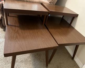 Two mid century modern end tables