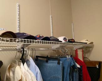 Hats throughout large closet 