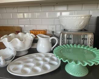 Serving pieces, Jadite Cake plate 