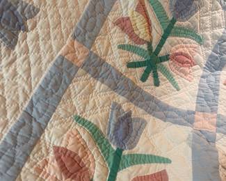 Hand stitched quilt. 