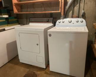 Washing machine and gas dryer. 