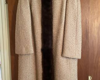 Vintage coat with fur trim. 
