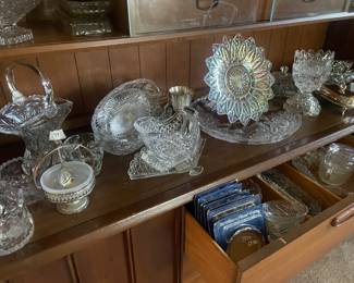 Lots of crystal and silver. 