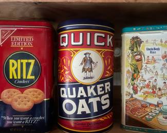 Lots of vintage tins. 