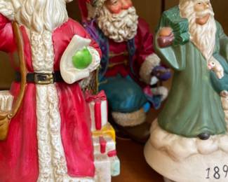 Vintage Christmas musical Santas. 