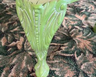 Antique Green Cast Iron Lawn Furnature Set with Cushions 