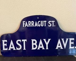 Actual Vintage Metal/porcelain New City St. Sign T3