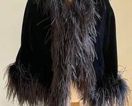 Vintage Velvet Jacket With Boa Trim