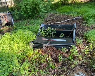 Pull behind grass sweeper