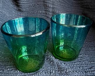 Ombre blue/green drink glasses