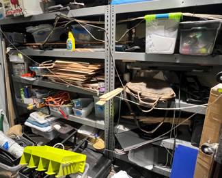 Hardware, wires, metal shelving