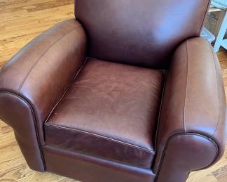 Pottery Barn leather chair and sofa