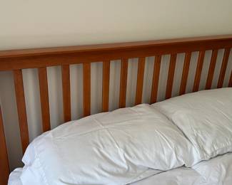 Cherry slat full size bed frame (mattress NFS)