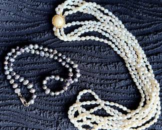 Freshwater pearl necklaces
