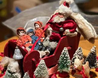 228 Santa w Rudolph, sleigh kids