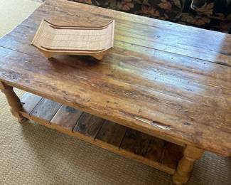 Rustic Pine Coffee Table, 48" W x 29" x 18" H $250