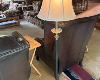 Brass and Black Metal Floor Lamp $150