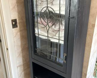 Black Painted Pie Chesst with Glass Front