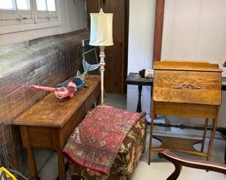 Vintage Slant Top Desk, Floor Lamp