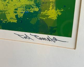 Vintage Ted Tanaba Framed Artwork "Tennis Players"